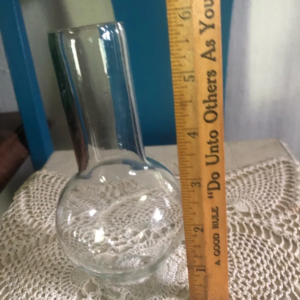 Vintage Handblown Clear Glass Chimney Traditionally designed For an Oil Lamp